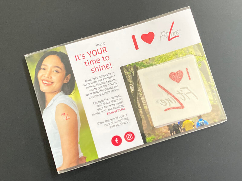 leaflet and tattoo attached with a gel dot leaflet and tattoo attached with a gel dot